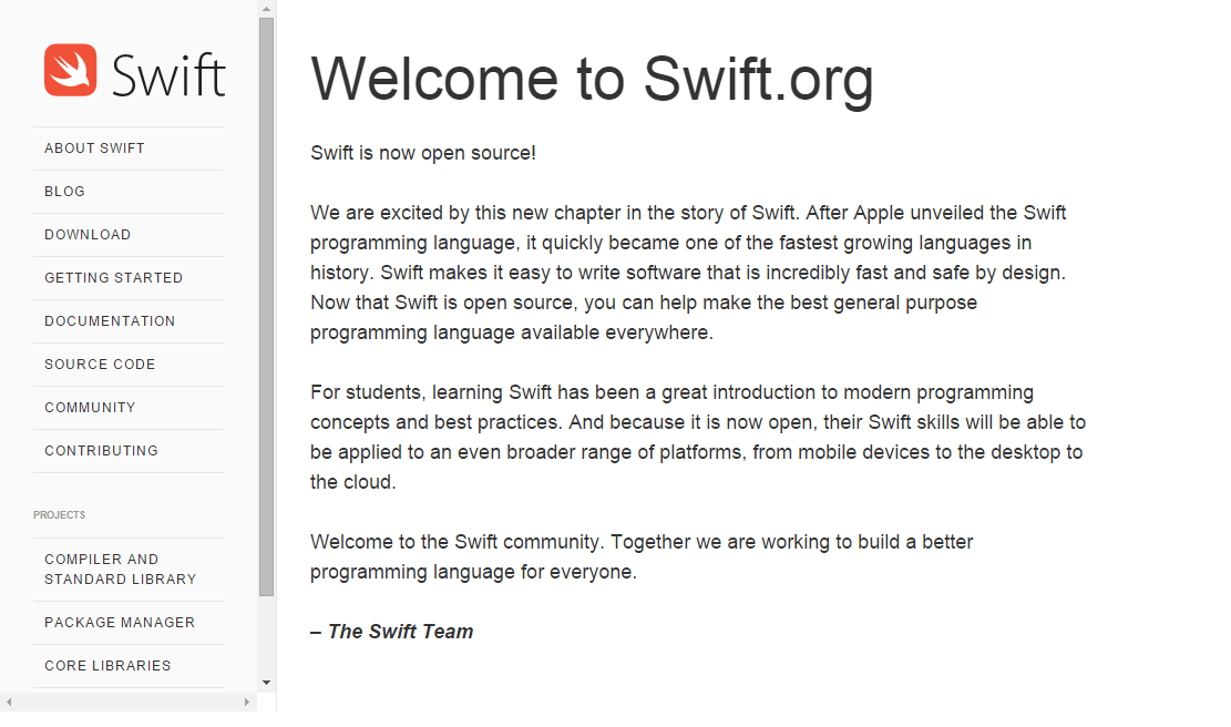 Open source Apple’s Swift programming language